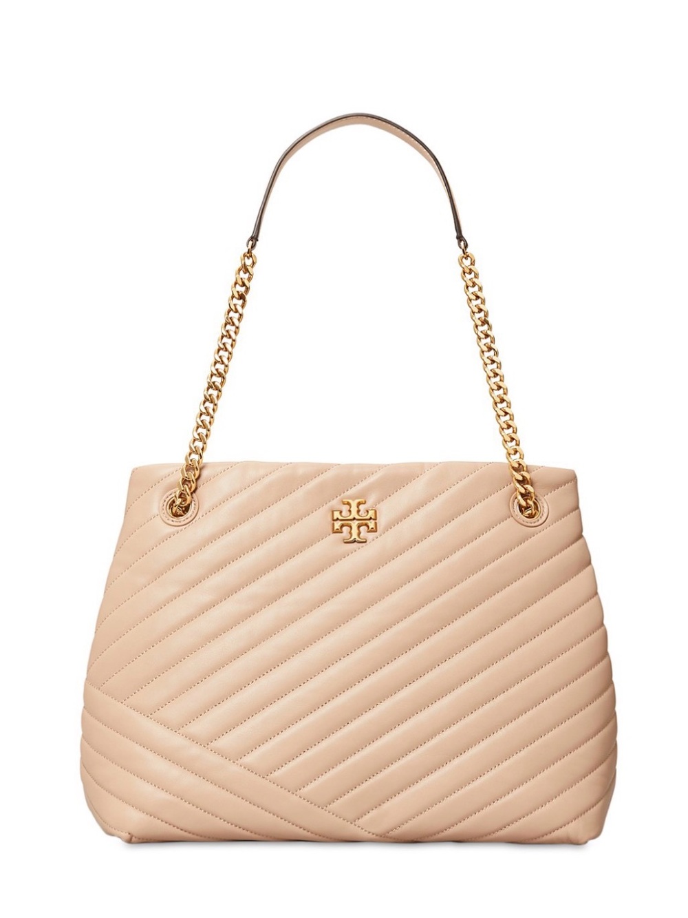 Tory Burch Quilted Beige Shoulder Bag with Gold Chain (SOLD)
